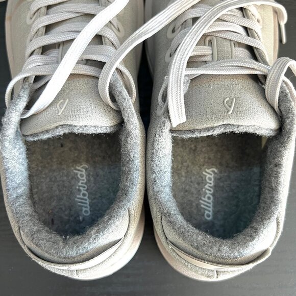 COPY - Allbirds Women’s Wool Pipers Woven Sneaker Sz 8 Pewter Grey Blizzard EUC - Picture 4 of 9
